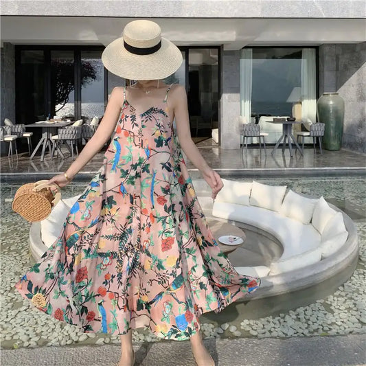 Vintage Charm V-neck Floral Dress