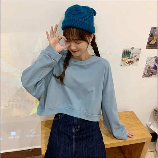 Women's Long-Sleeved Thin Round Neck Sweater